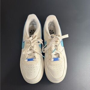 Women's Cream and Blue Sneakers